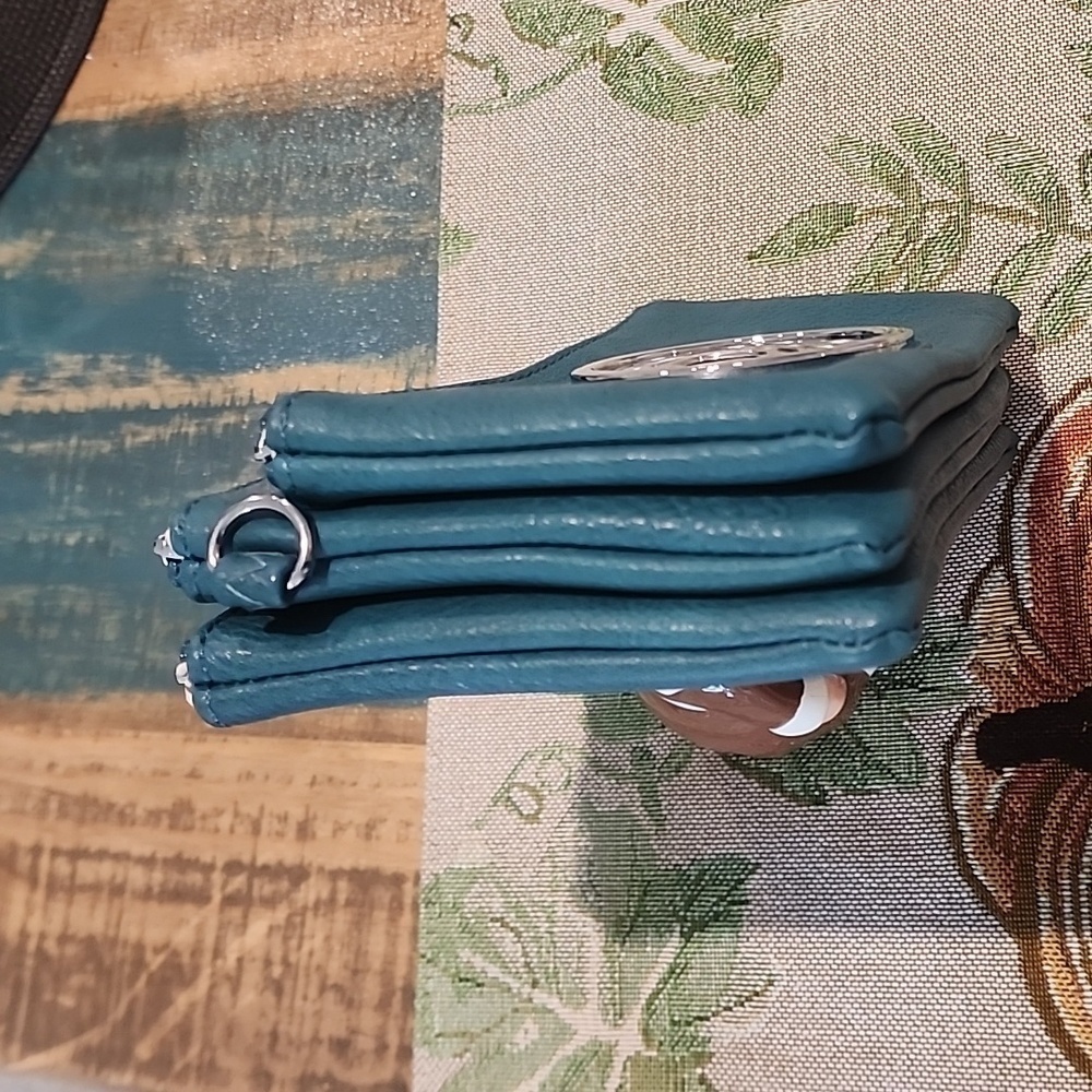 Teal Vegan Leather Crossbody or Clutch - Picture 6 of 12